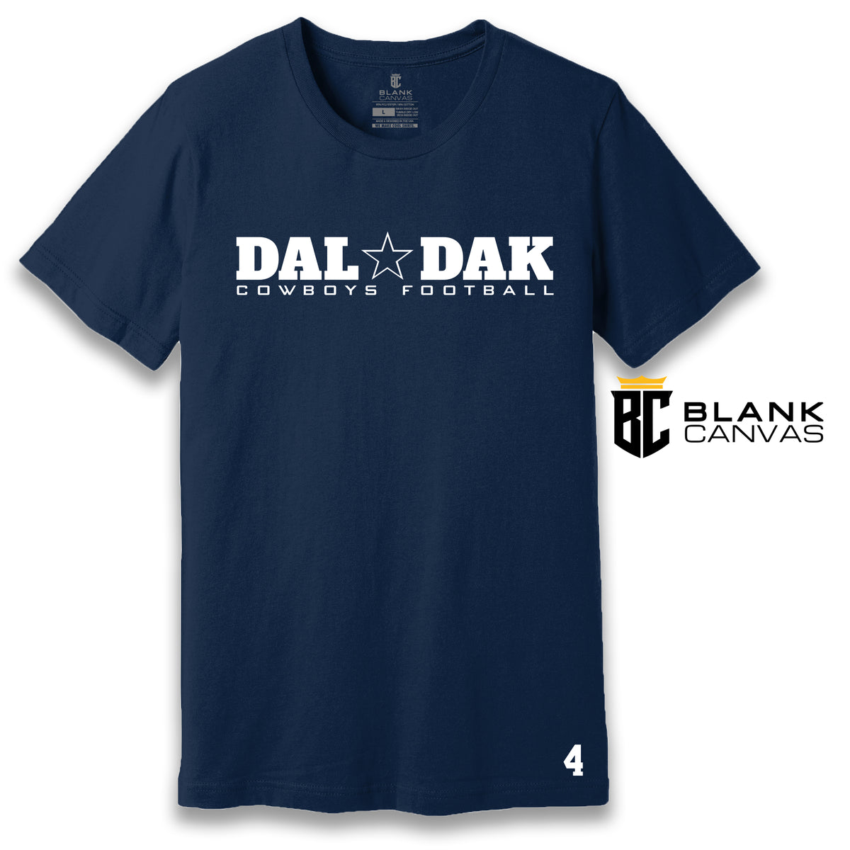 Blank Canvas merch Dallas Dak Prescott T-Shirt Small