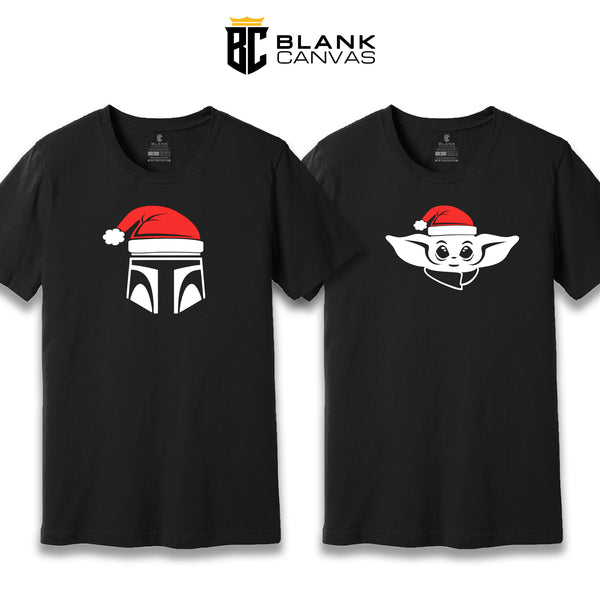 Matching Christmas Couple Mandalorian Yoda T-Shirt