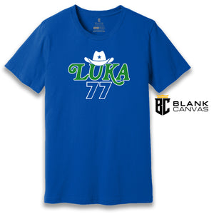 Retro Dallas Mavericks Logo Inspired Luka Doncic Playoffs T-Shirt