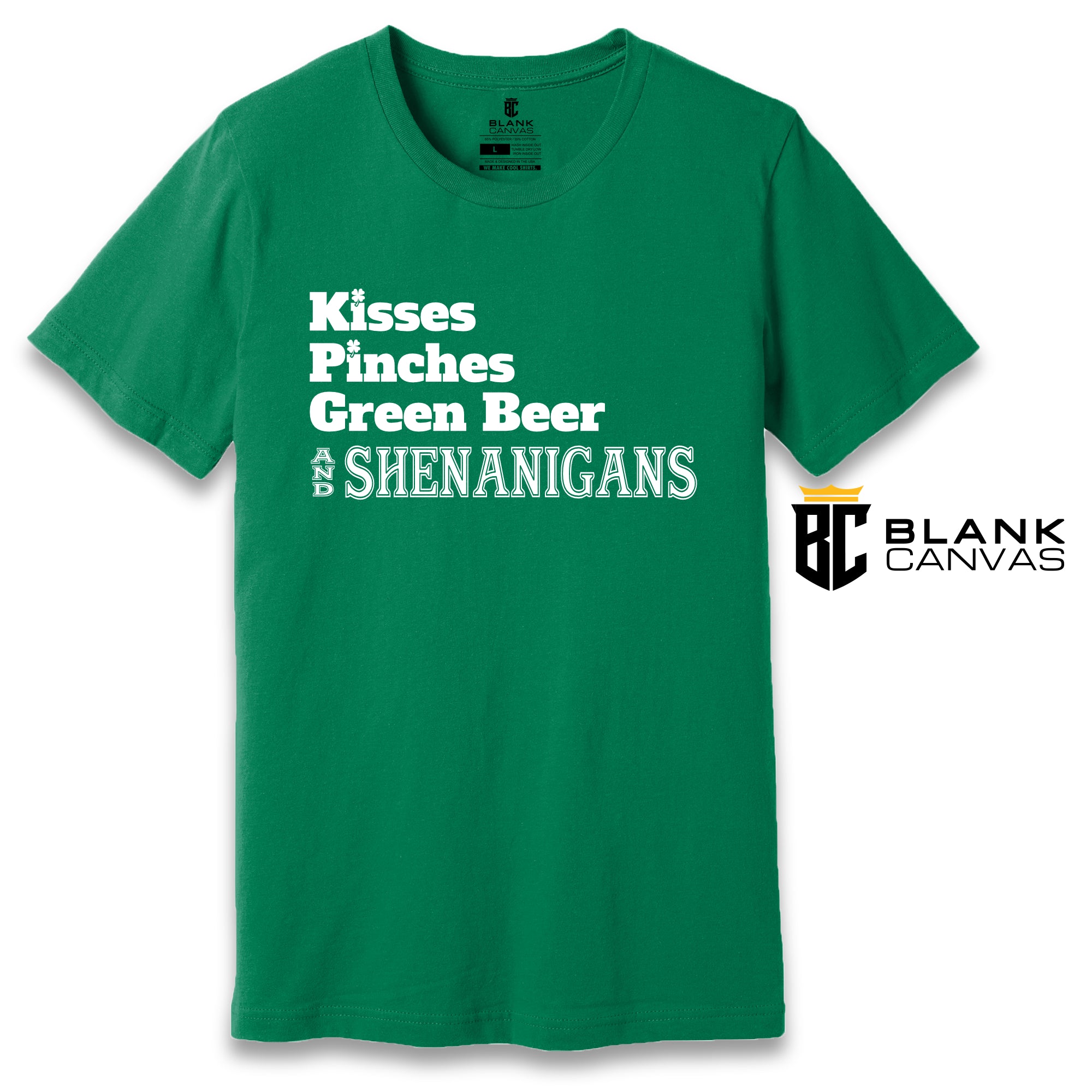 St. Patricks Kisses Pinches Green Beer & Shenanigans T-Shirt